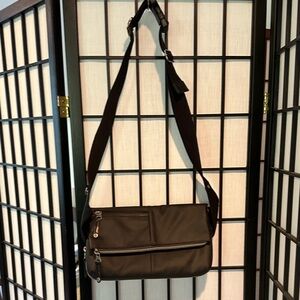 Harvest Connect Convertible Waist/Crossbody Black Travel Bag Lots Zipper Pockets